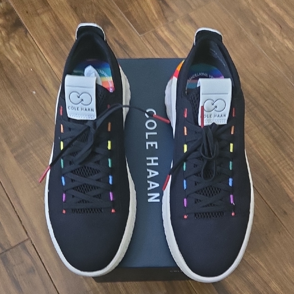 Cole Haan Men's Black Sneakers with Rainbow Accents